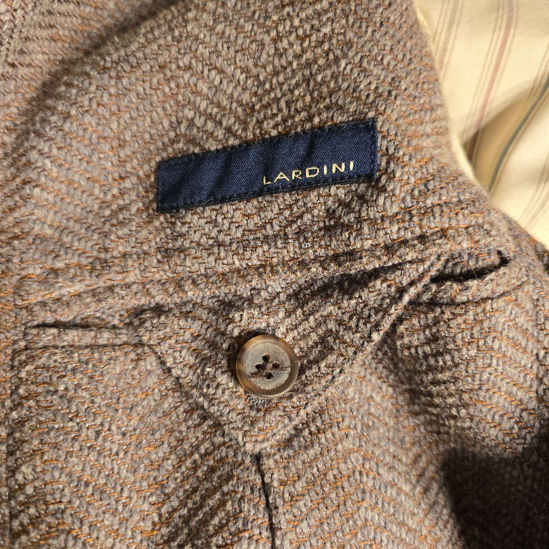 LARDINI ラルディーニ　サイズ46 茶色とグレー ジャケット フラワーピン