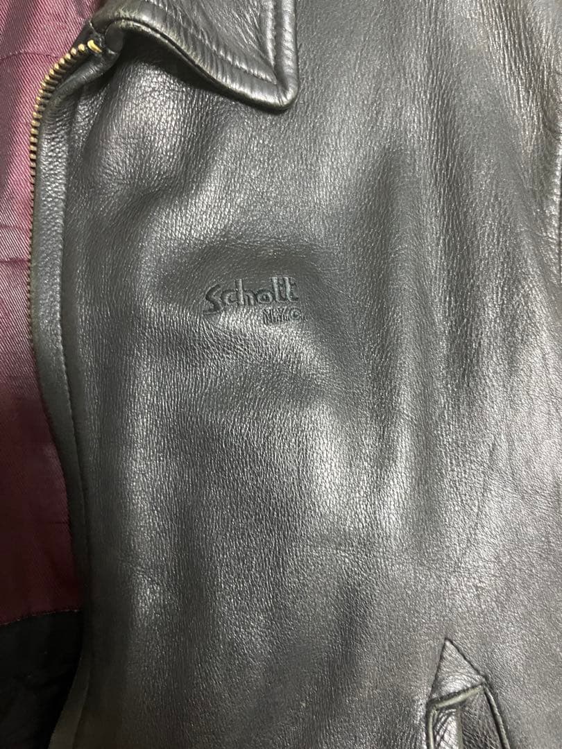 Schott ブラック レザー ジャケット Mサイズ