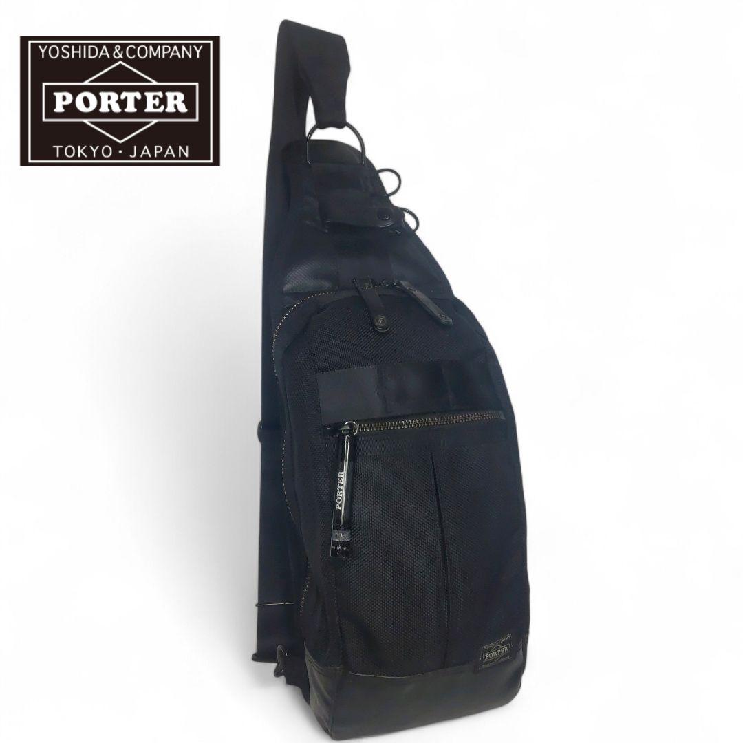 【PORTER/ポーター】美品 HEAT スリング ショルダー バッグ ボディ