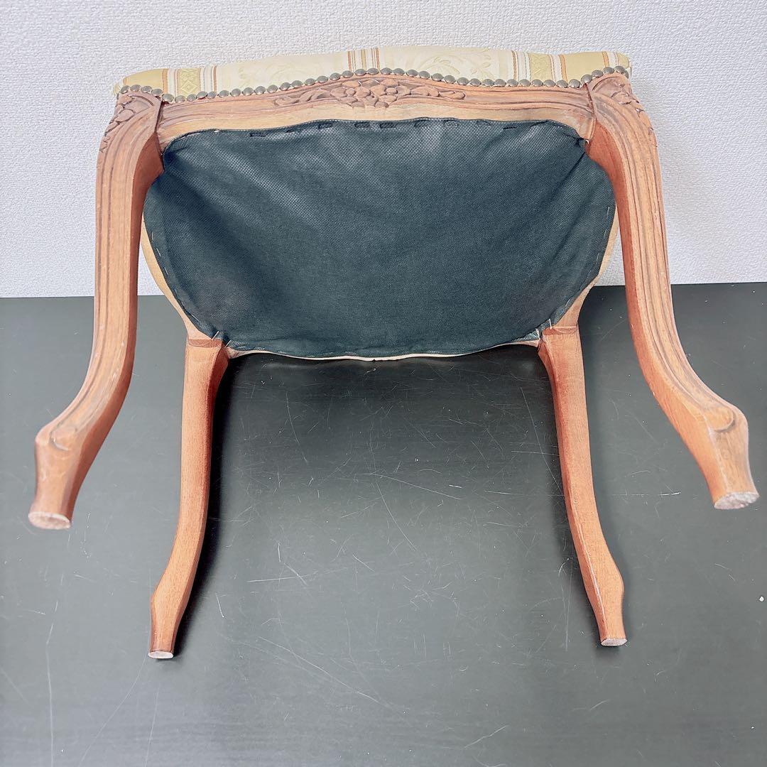 アンティーク調 猫脚スツール 彫刻 椅子 ロココ調 ローラアシュレイ風 姫家具