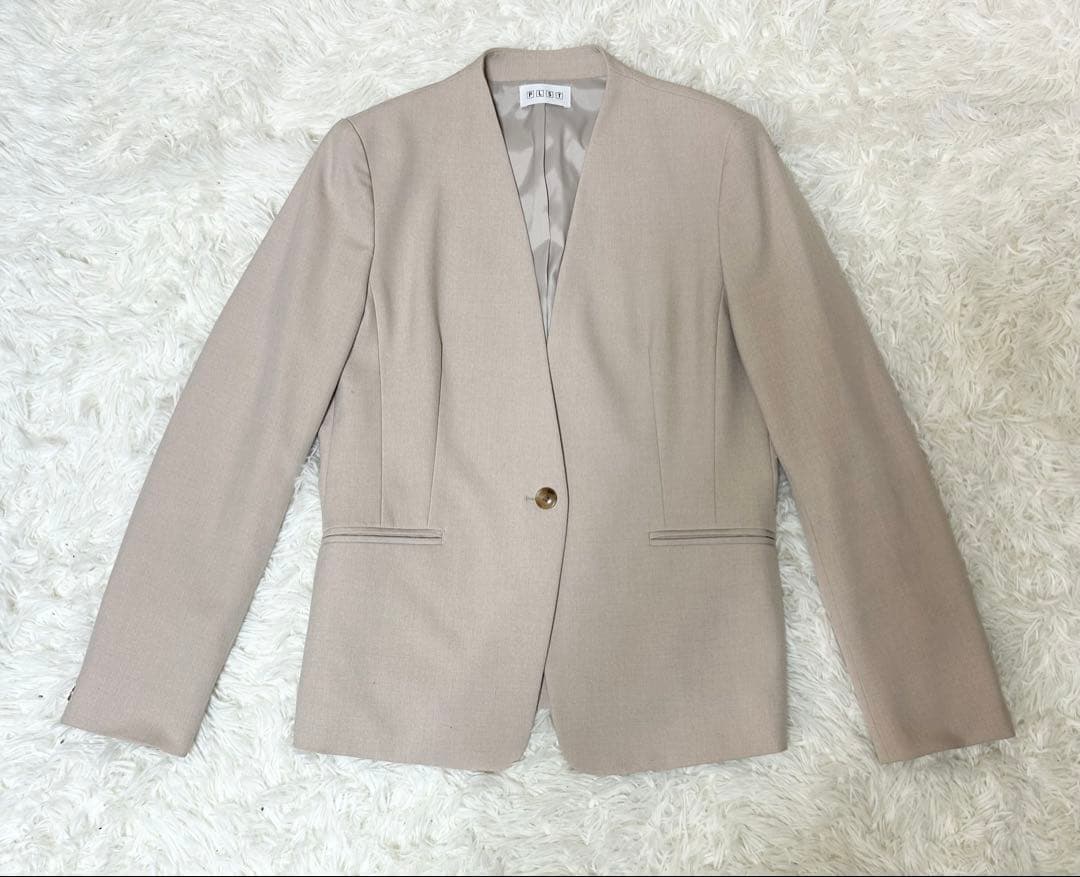 プラステ PLST セットアップ ワイドパンツスーツ ベージュ L レディース