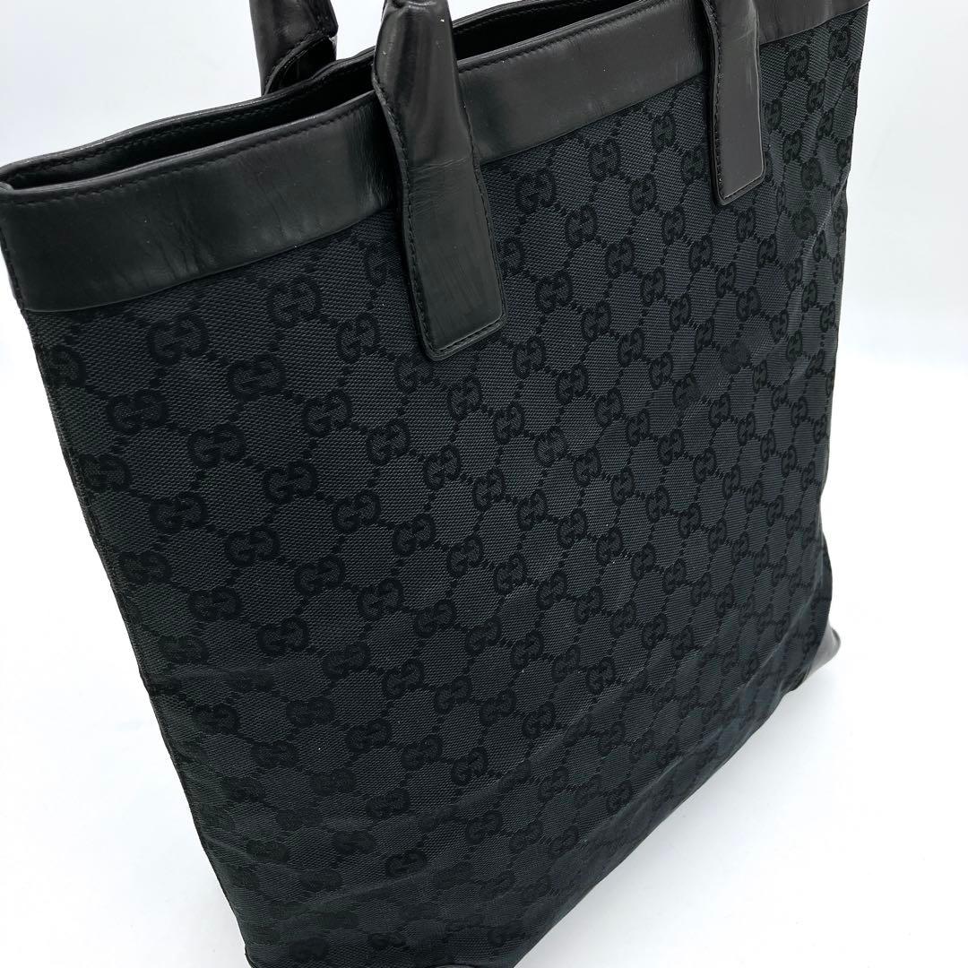 【GUCCI】トートバッグ　GGキャンバス　ブラック　A4