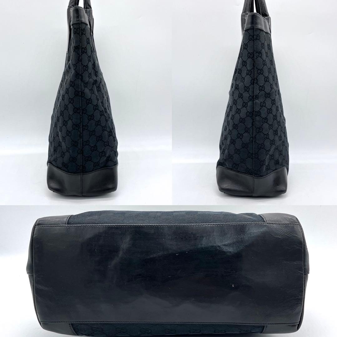 【GUCCI】トートバッグ　GGキャンバス　ブラック　A4