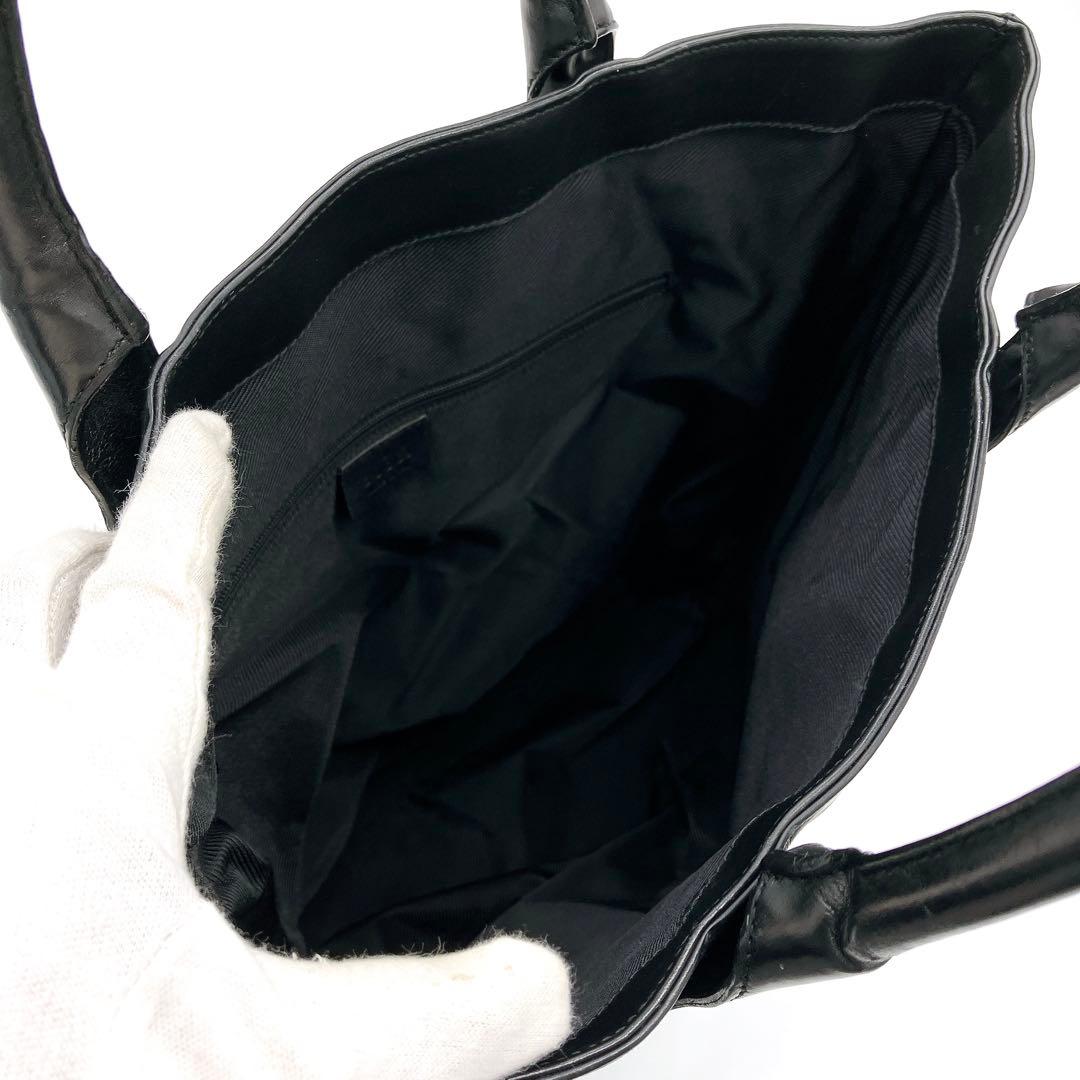 【GUCCI】トートバッグ　GGキャンバス　ブラック　A4