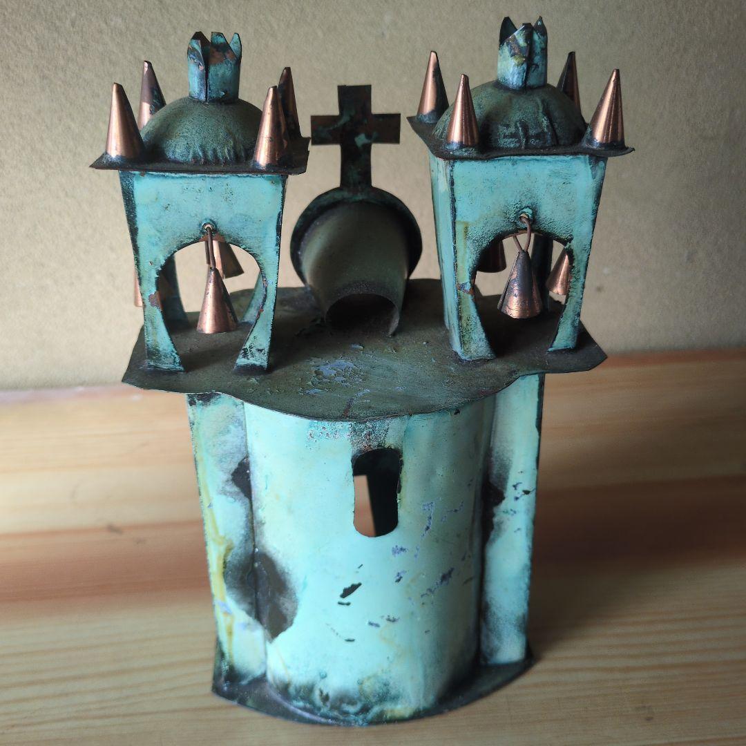 メタル教会ベル付き　ペルー製　銅製　ビンテージ