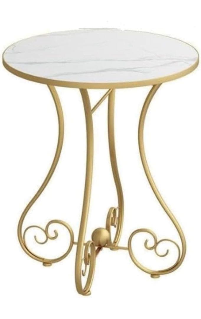 サイドテーブル 大理石風 ゴールド　アンティーク　オシャレ