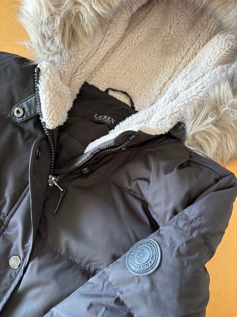 LAUREN ファー付ダウン　XS