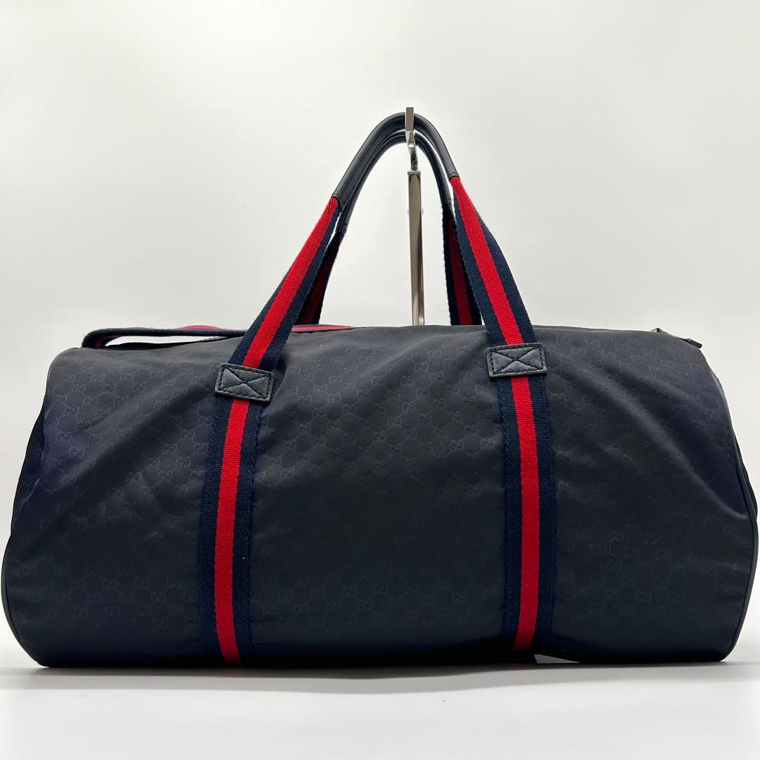 GUCCI GG柄 シェリーライン ボストンバッグ ナイロン 2way 黒