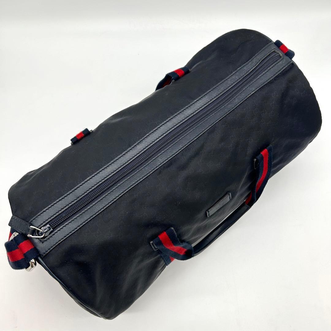 GUCCI GG柄 シェリーライン ボストンバッグ ナイロン 2way 黒