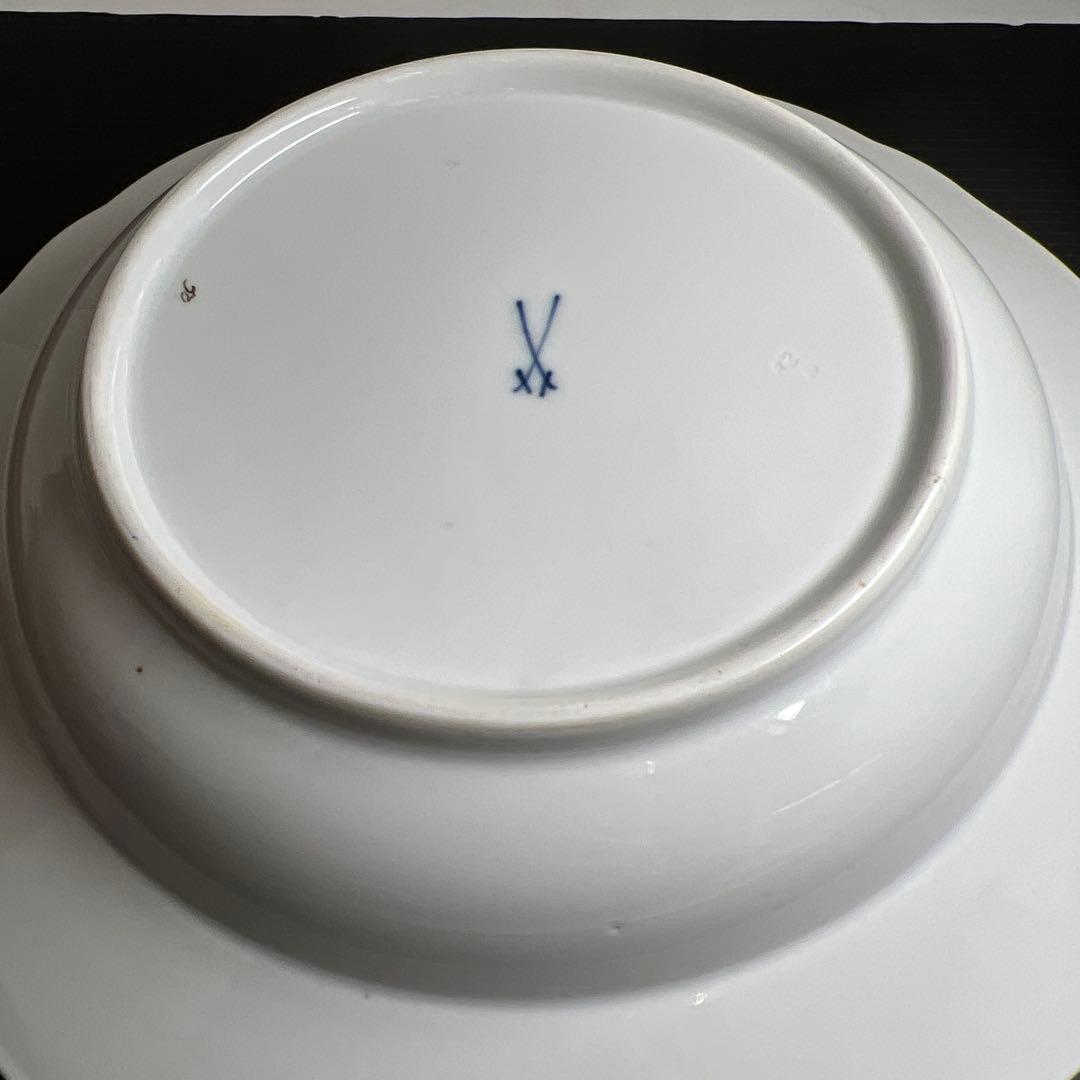 マイセンスキャタードフラワープレートB直径23.5㎝タニチ東な7-1221☆1F