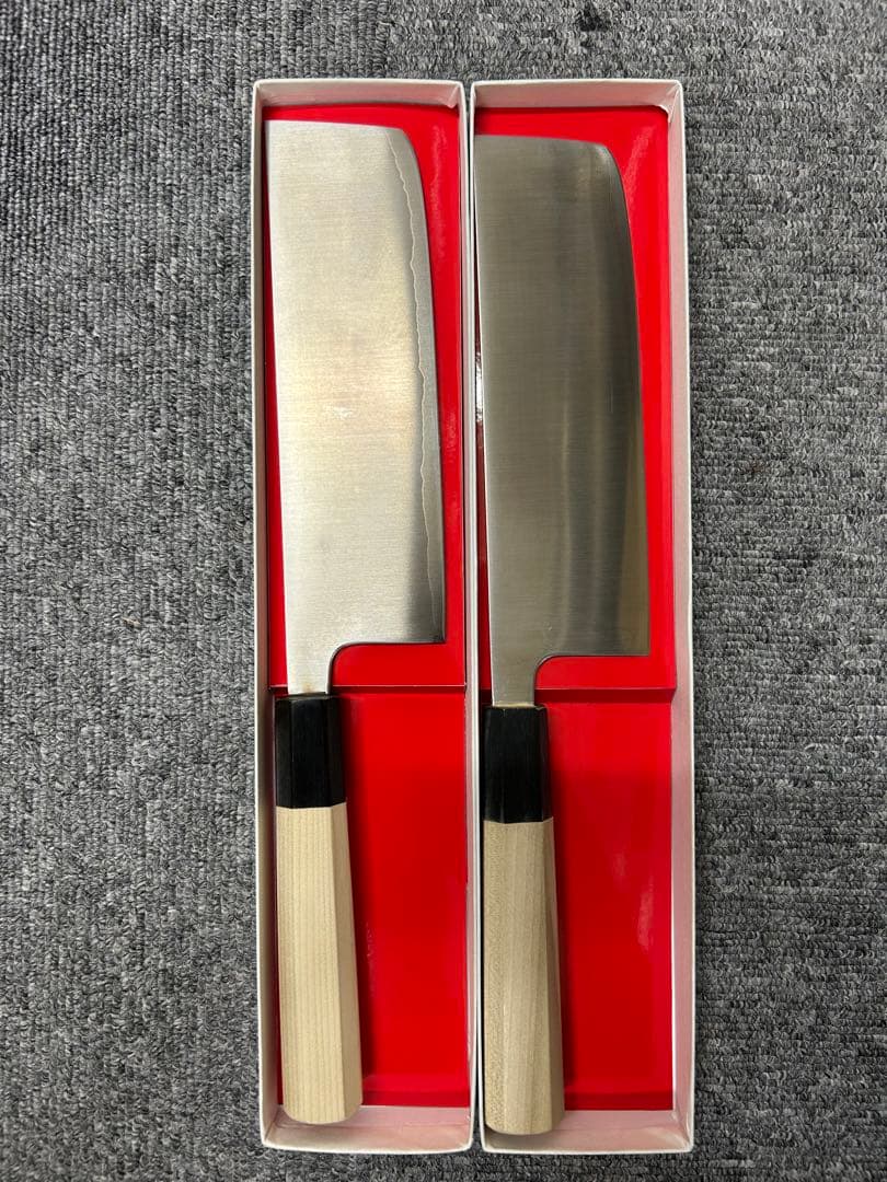 [2個セット] 包丁 菜切包丁 銀三 165mm 水牛八角柄 ステンレス