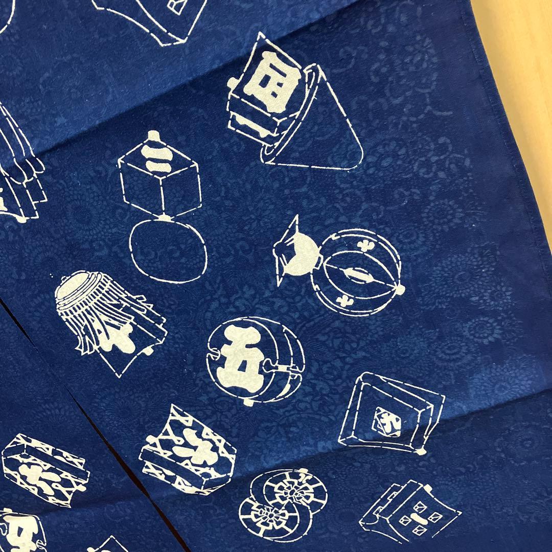 藍染 暖簾❣️本当に良い物をお探しの方❣️藍染工芸士『鈴木松男』作❣️長板藍染 ③-1