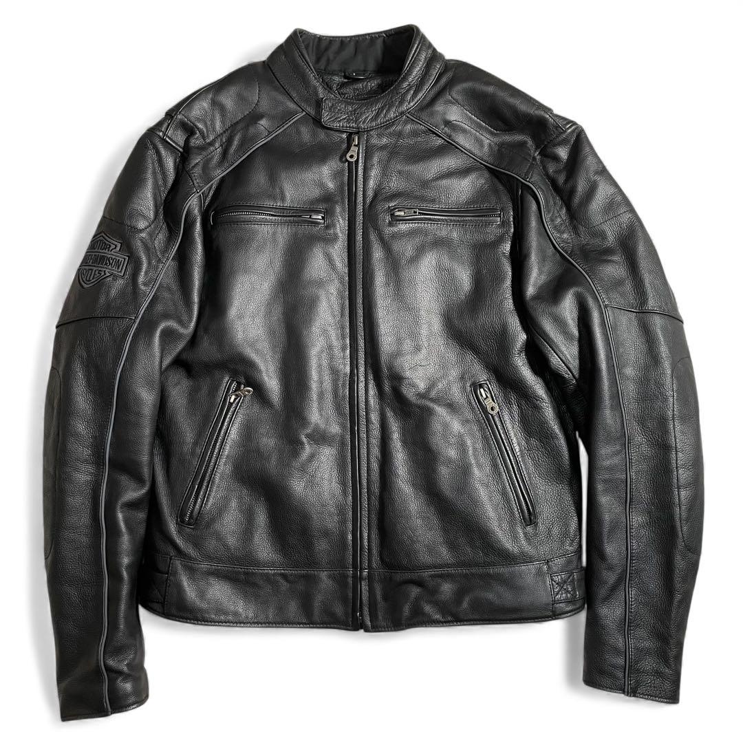 ハーレーダビットソン シングルライダースジャケット ライナー付き スカルデザイン