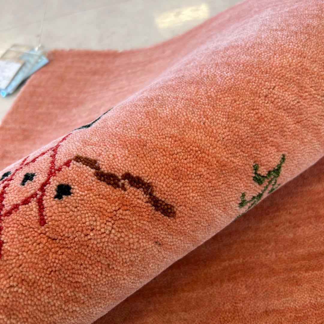 新品☆ギャベ ラグ 手織り絨毯 インドギャべ カーペット ロリバフ