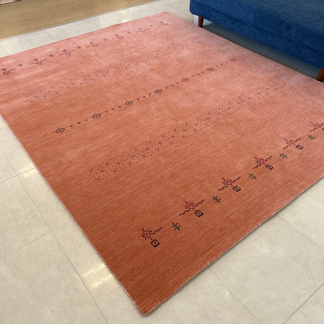 新品☆ギャベ ラグ 手織り絨毯 インドギャべ カーペット ロリバフ