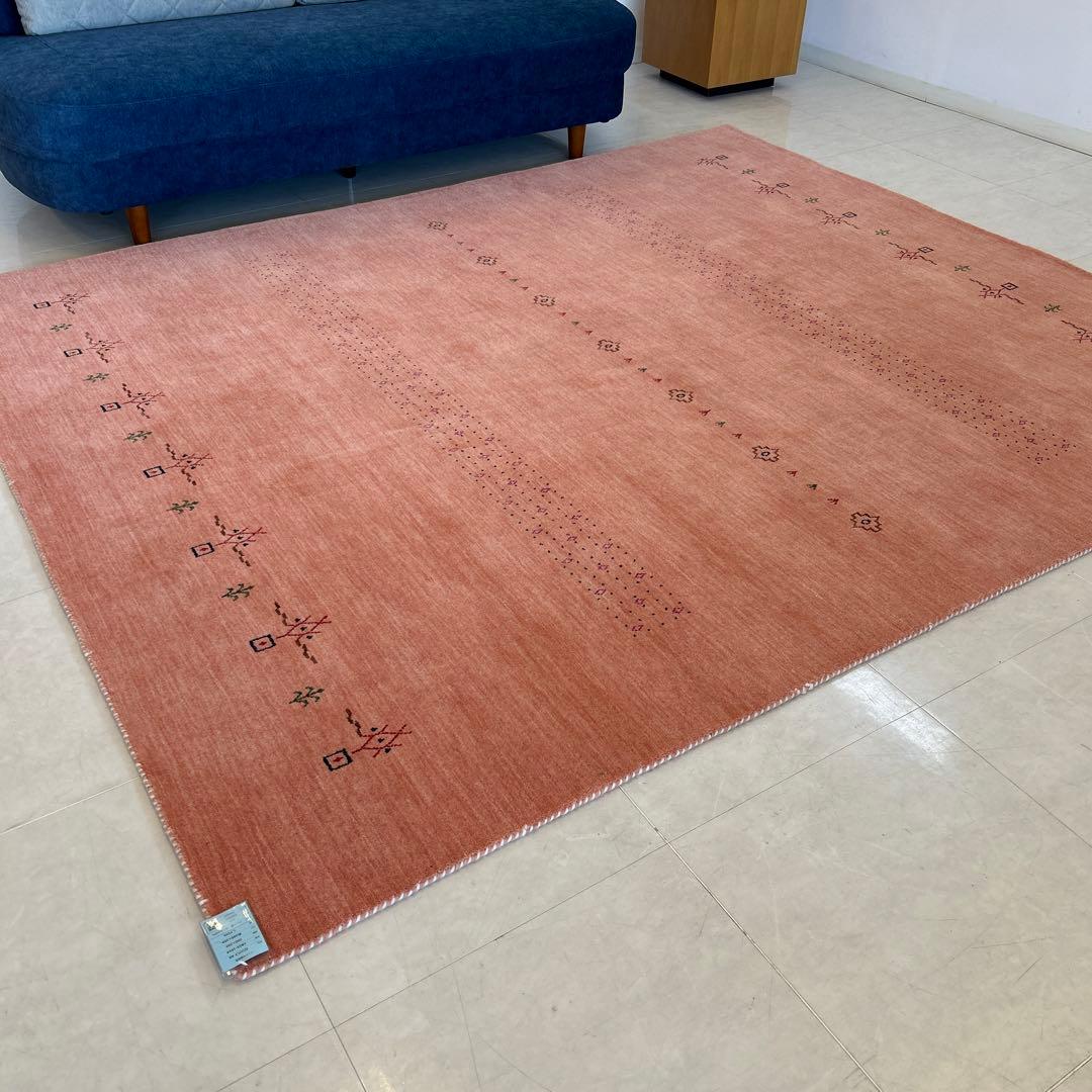 新品☆ギャベ ラグ 手織り絨毯 インドギャべ カーペット ロリバフ
