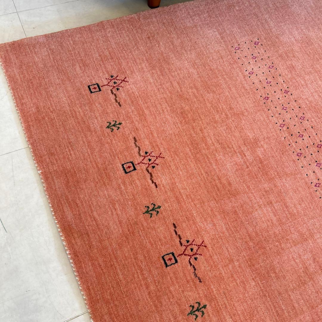 新品☆ギャベ ラグ 手織り絨毯 インドギャべ カーペット ロリバフ