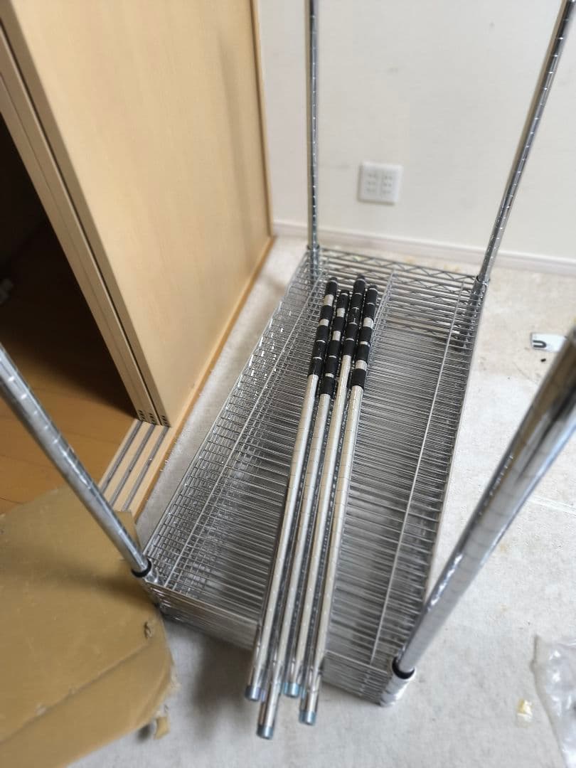 【幅90cm】スチールラック 5段 シルバー 棚板1枚追加済み　値引き交渉可