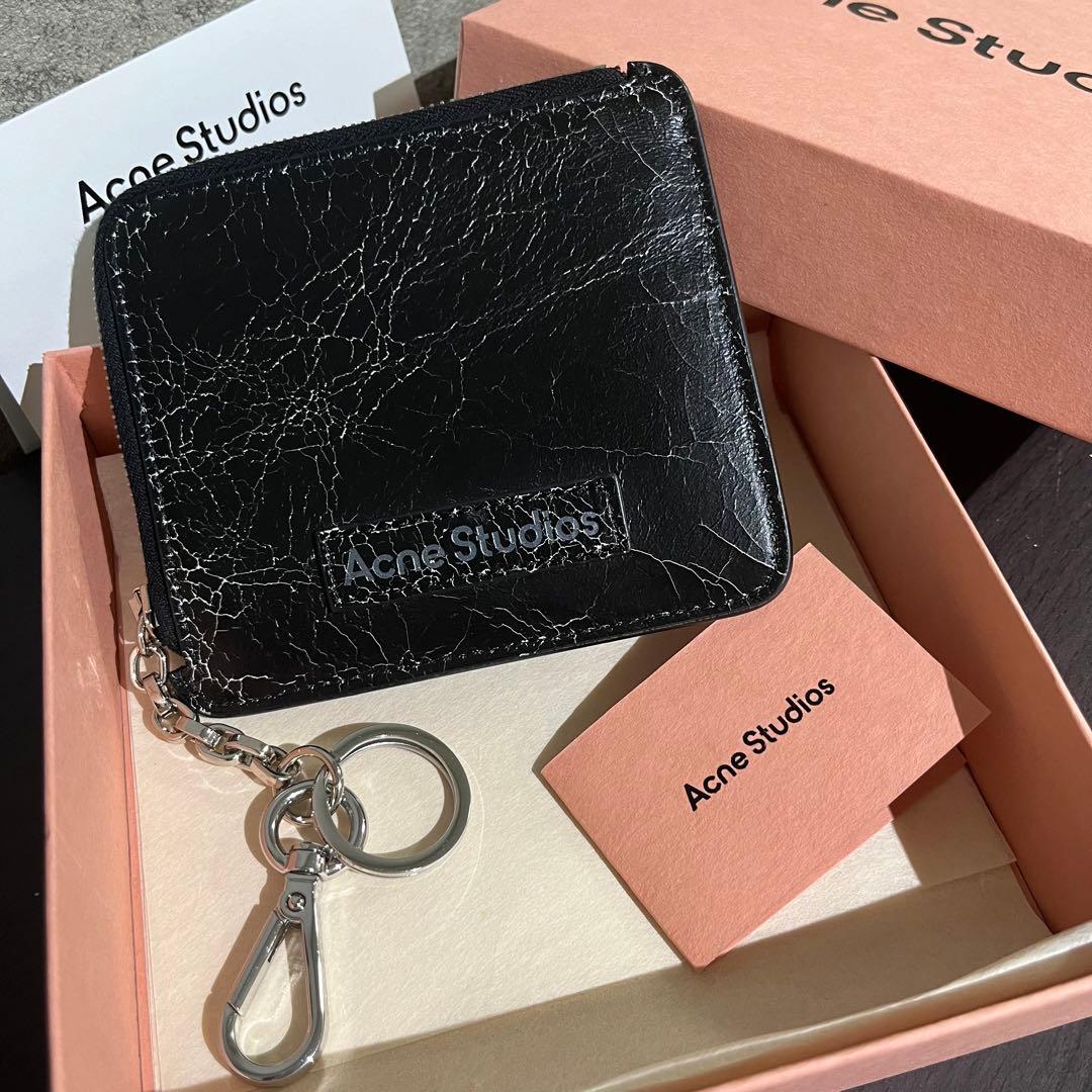 ACNE STUDIOS ジップレザーウォレット　ブラック