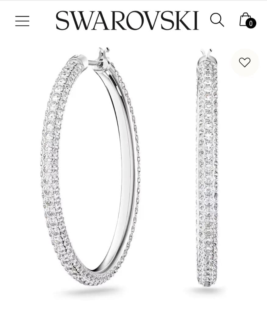 SWAROVSKI　Dextera フープピアス　パヴェ シルバーカラー