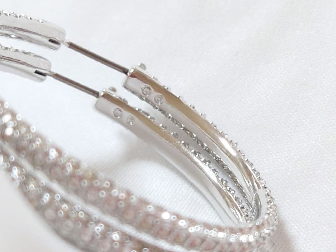 SWAROVSKI　Dextera フープピアス　パヴェ シルバーカラー