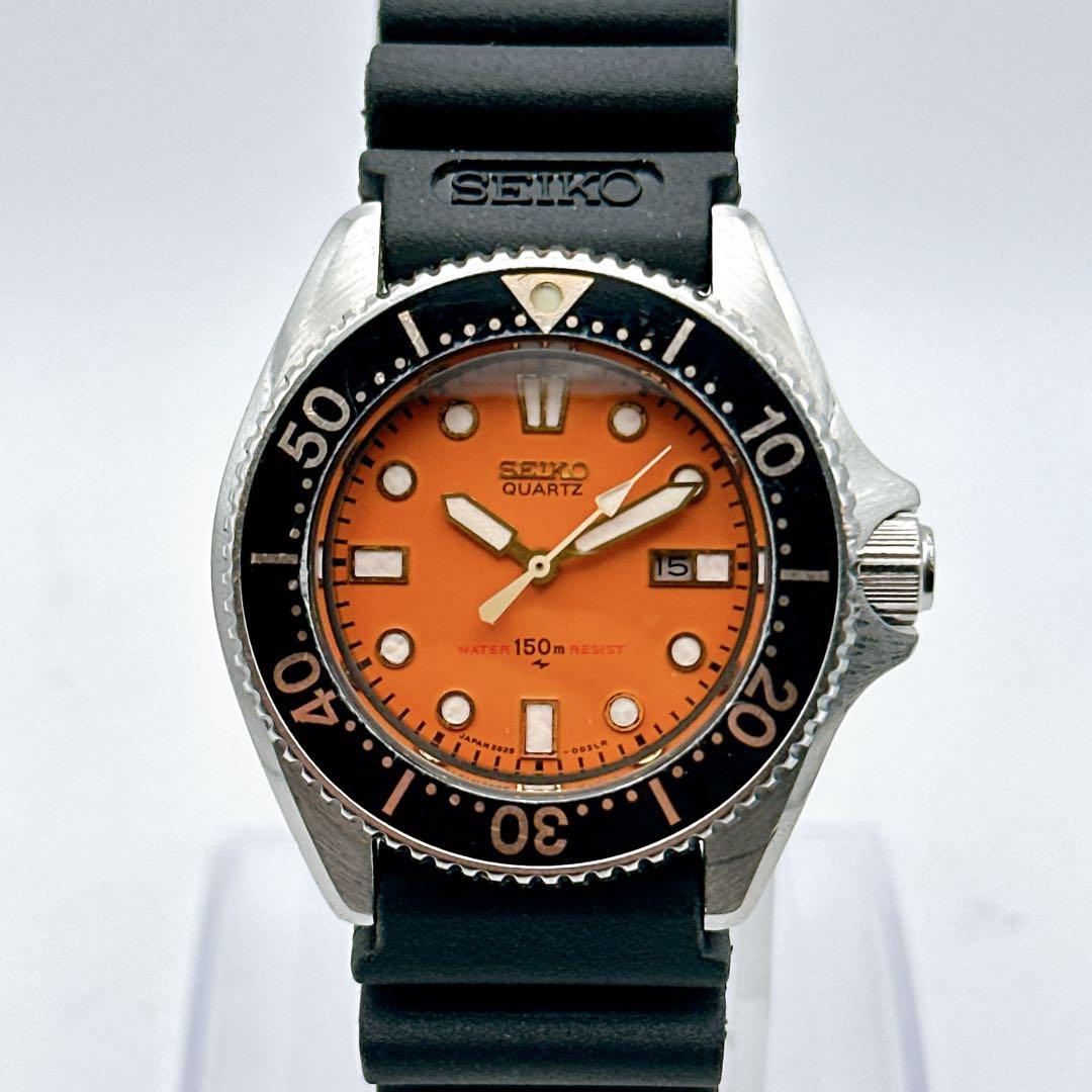 美品 稼動品 ビンテージ セイコー ダイバー メンズ腕時計 オレンジ 2625