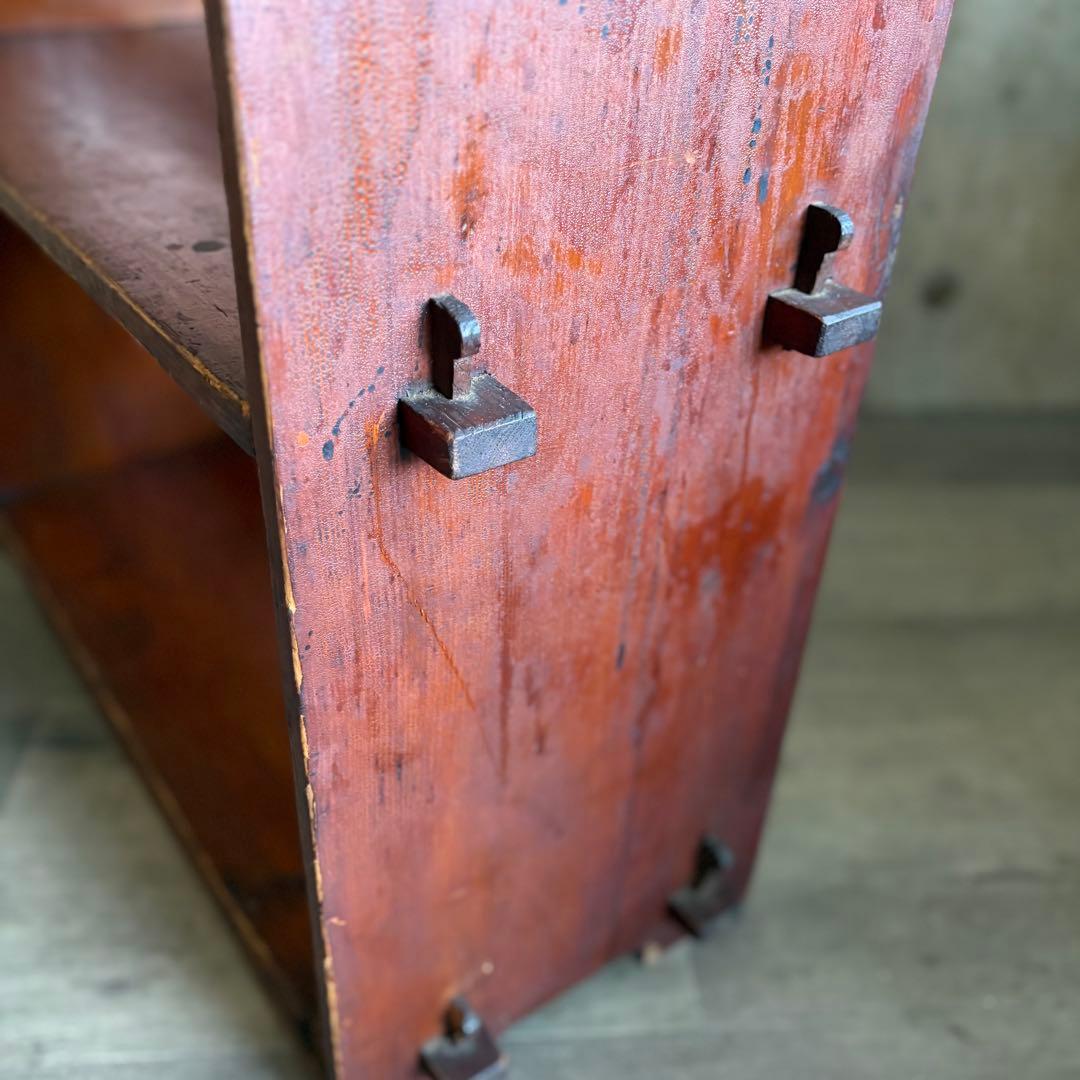 楔の本棚　3段　書棚　無垢材　オープンシェルフ　ラック　ヴィンテージ