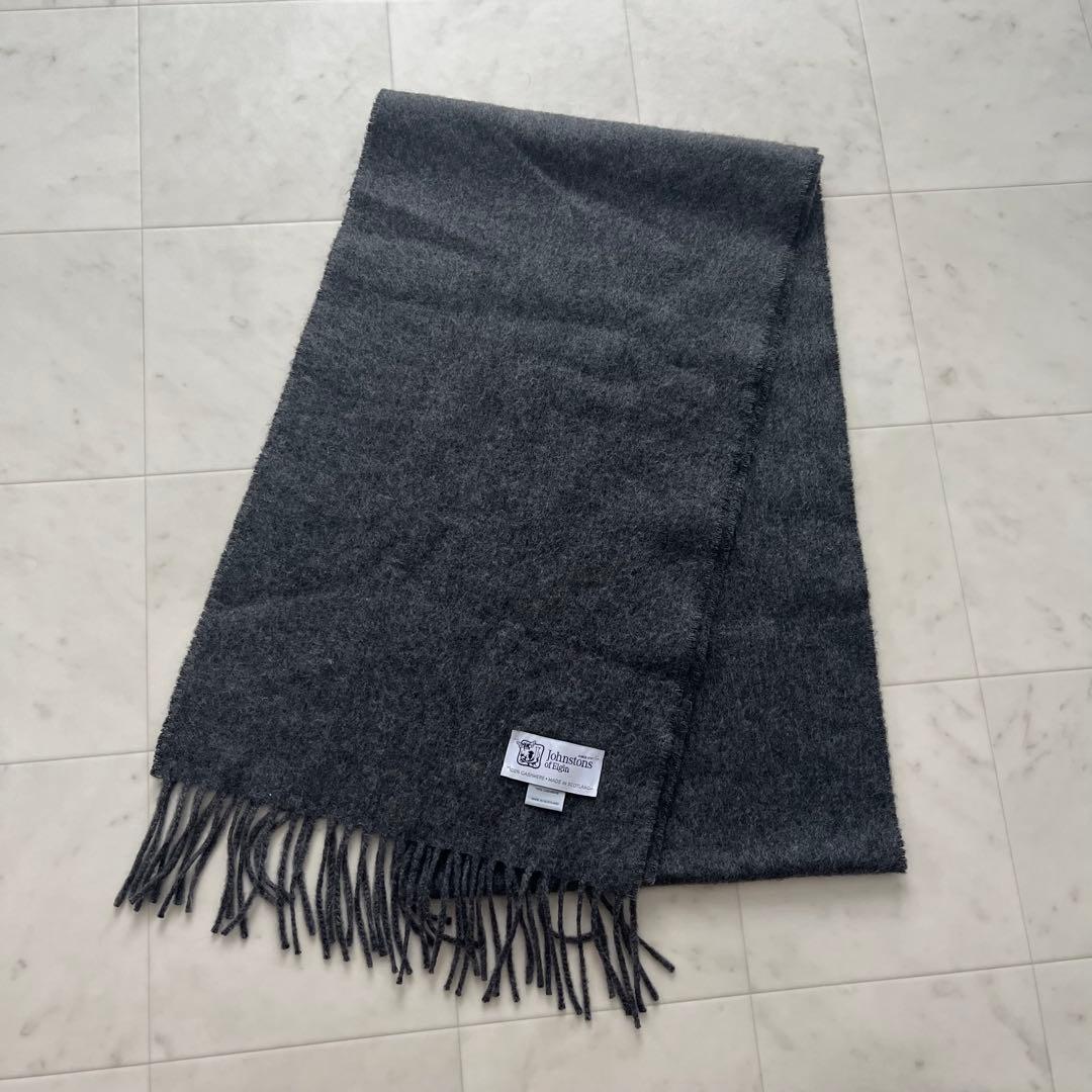 美品✨ジョンストンズ オブエルガン カシミヤ100% マフラー ストール グレー