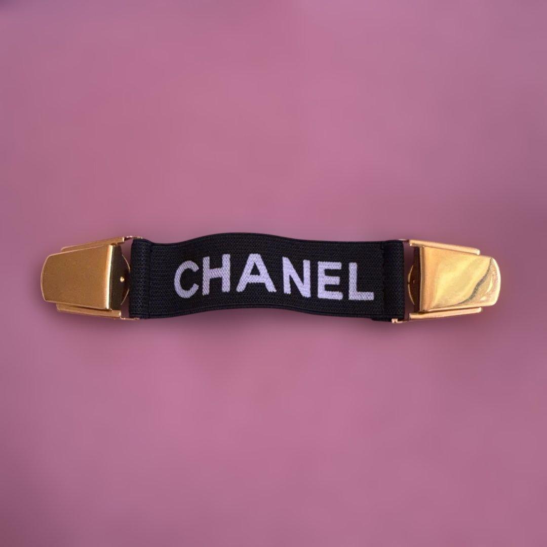 CHANEL アームサスペンダー ブラック ゴールド　ヴィンテージ