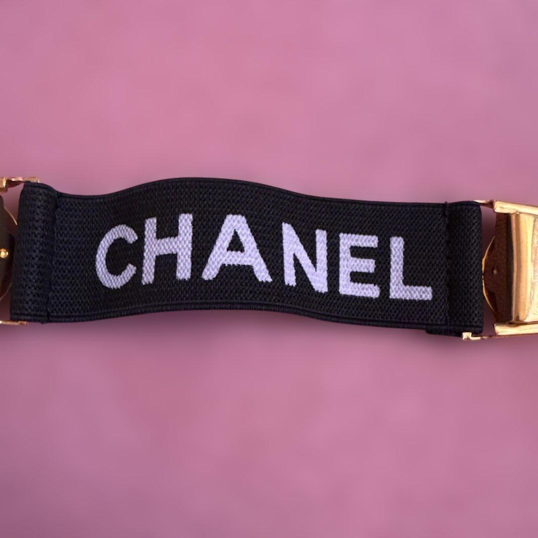 CHANEL アームサスペンダー ブラック ゴールド　ヴィンテージ