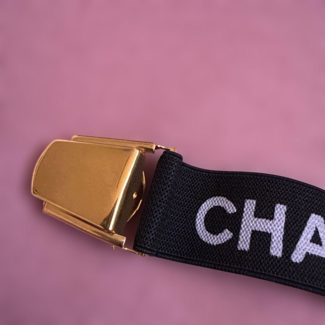 CHANEL アームサスペンダー ブラック ゴールド　ヴィンテージ