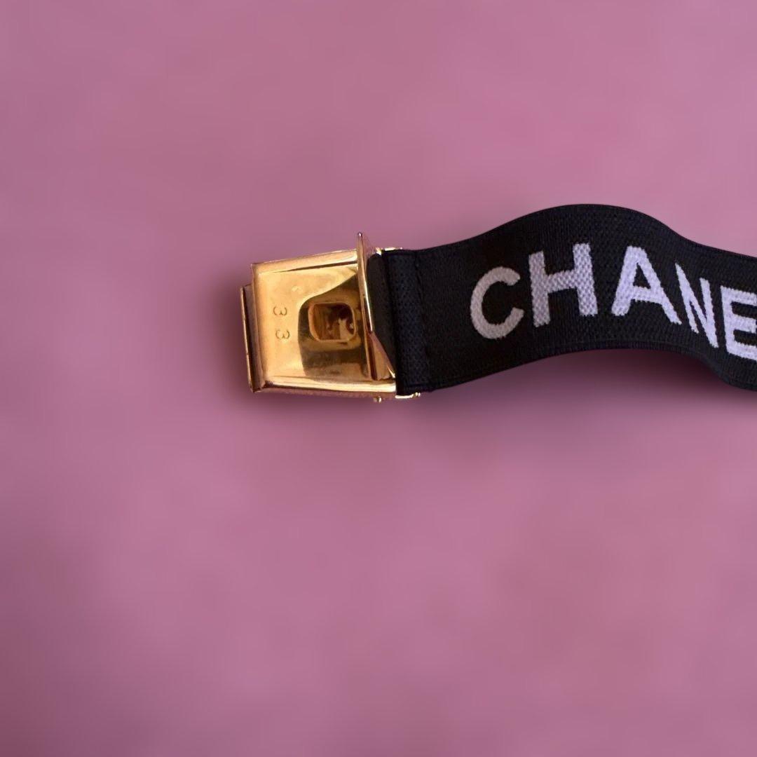 CHANEL アームサスペンダー ブラック ゴールド　ヴィンテージ