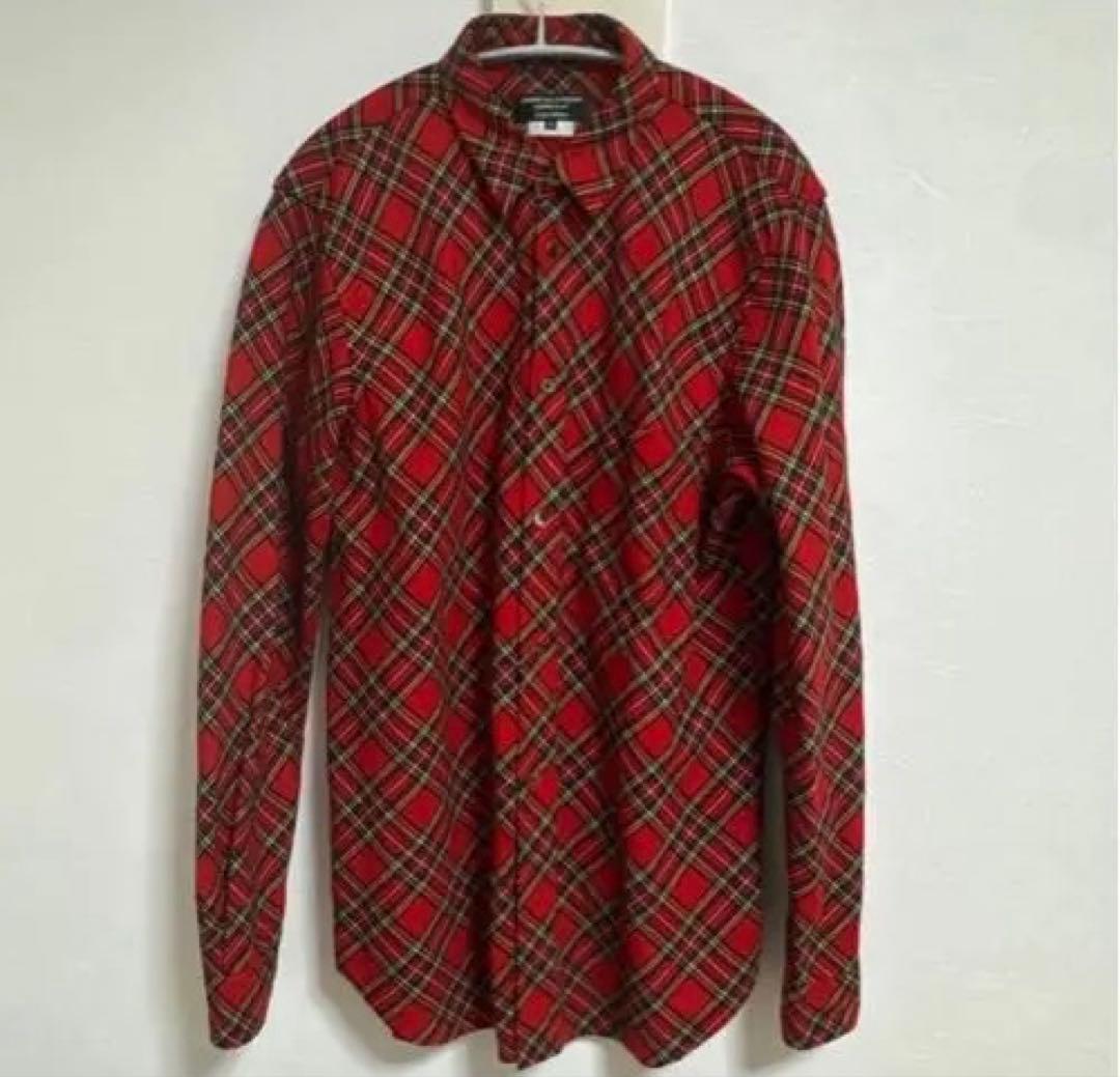 ボ*帳様 コムデギャルソンオムプリュス バイアス チェック シャツ　ブルゾン　ジ