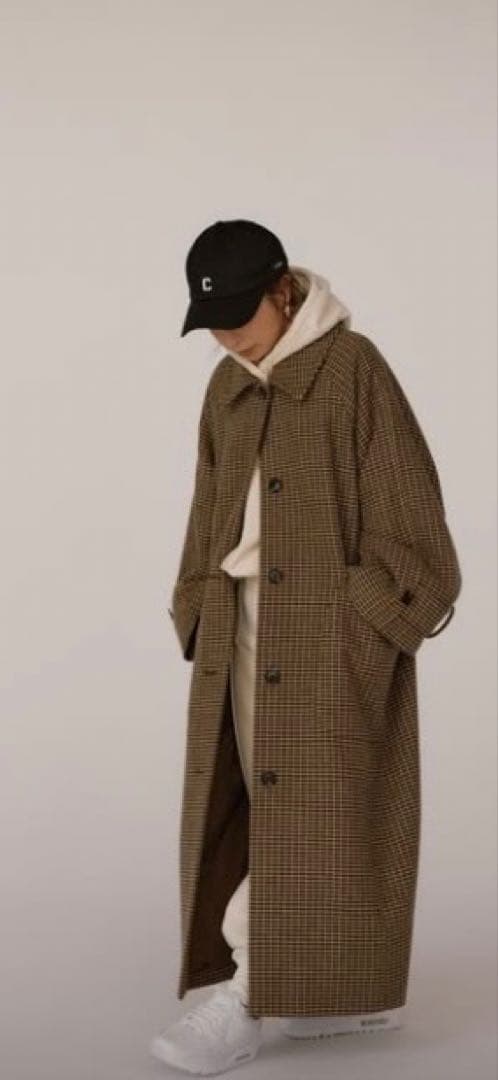 CREDONA ラグランウールロングコート　MIX