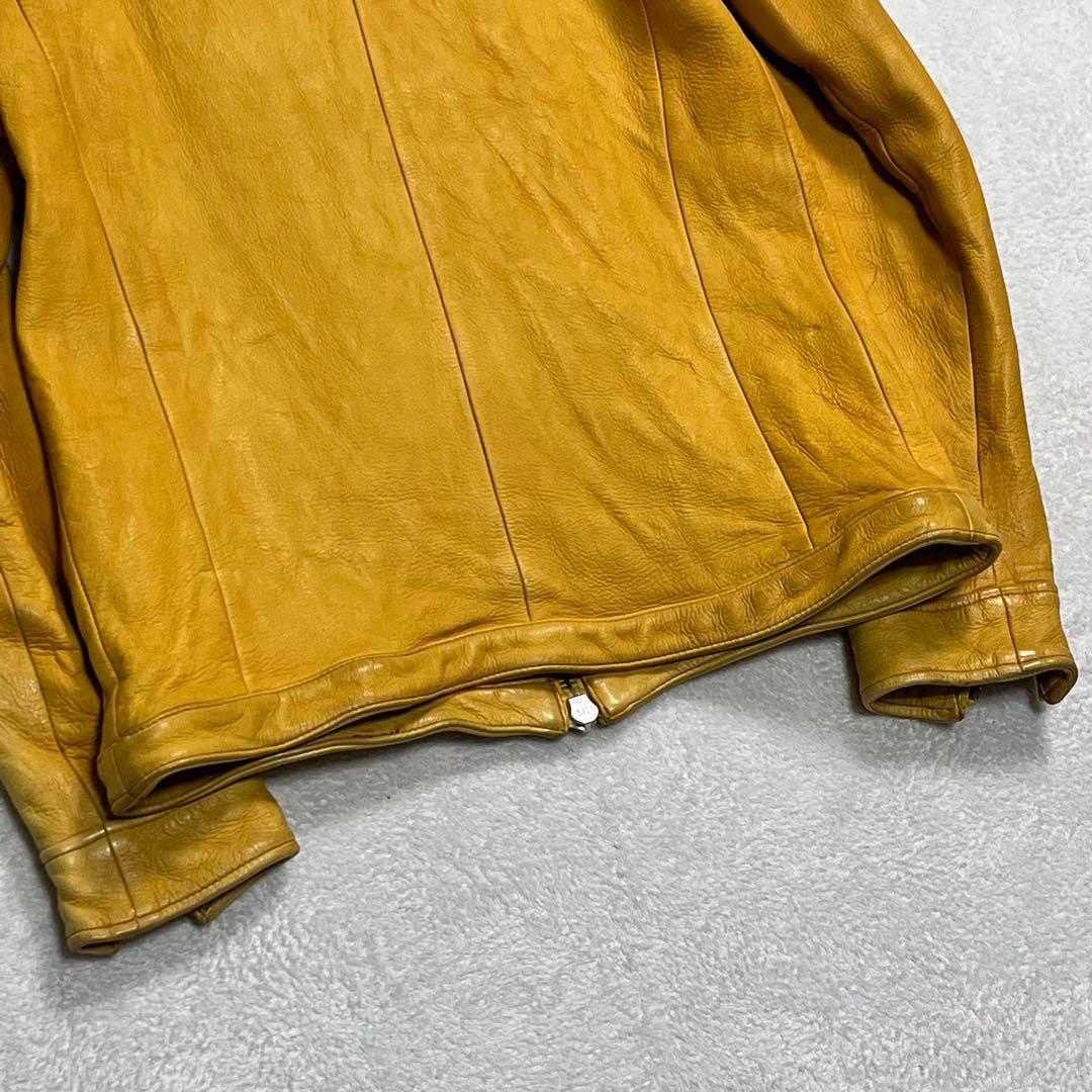 『リップヴァンウィンクル』ライダースジャケット 鹿革 ディアスキン イエロー