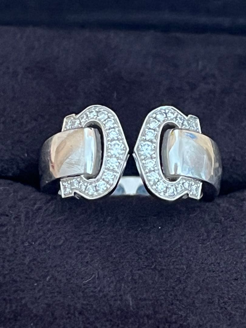 Cartier リング 2C ブークルセ K18WG ダイヤモンド 8号
