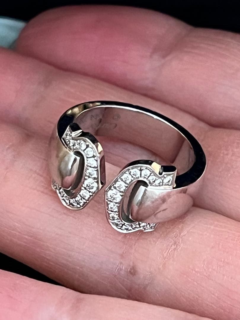 Cartier リング 2C ブークルセ K18WG ダイヤモンド 8号