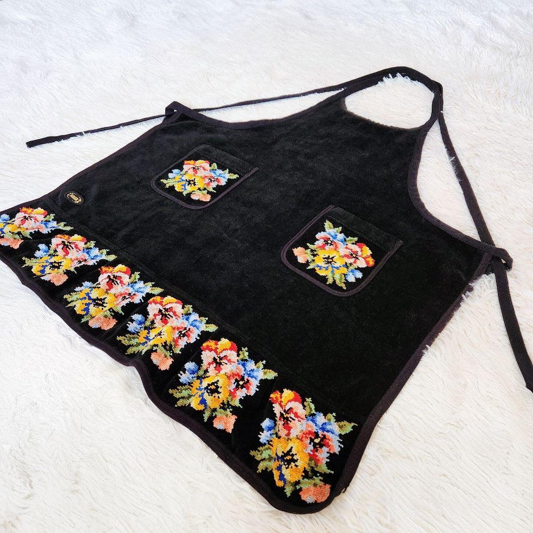 《美品》FEILER フェイラー シュニール織り 花柄 フリル エプロン