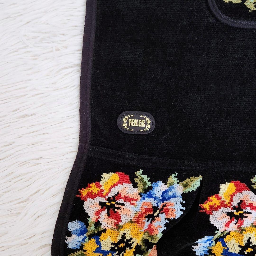 《美品》FEILER フェイラー シュニール織り 花柄 フリル エプロン