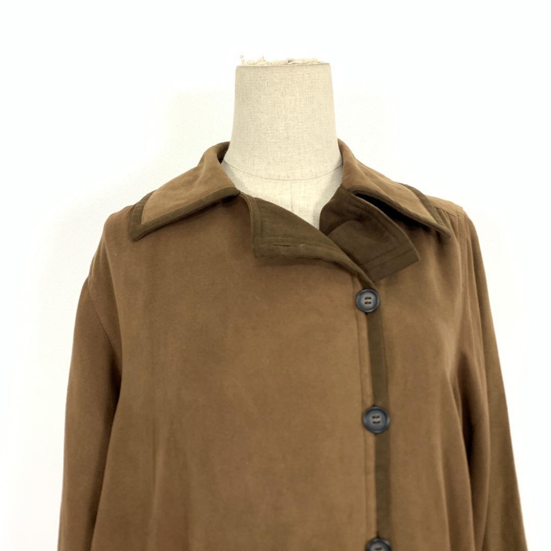 LA9069 イブサンローラン ロングコート ブラウン フェイクスエード L程度