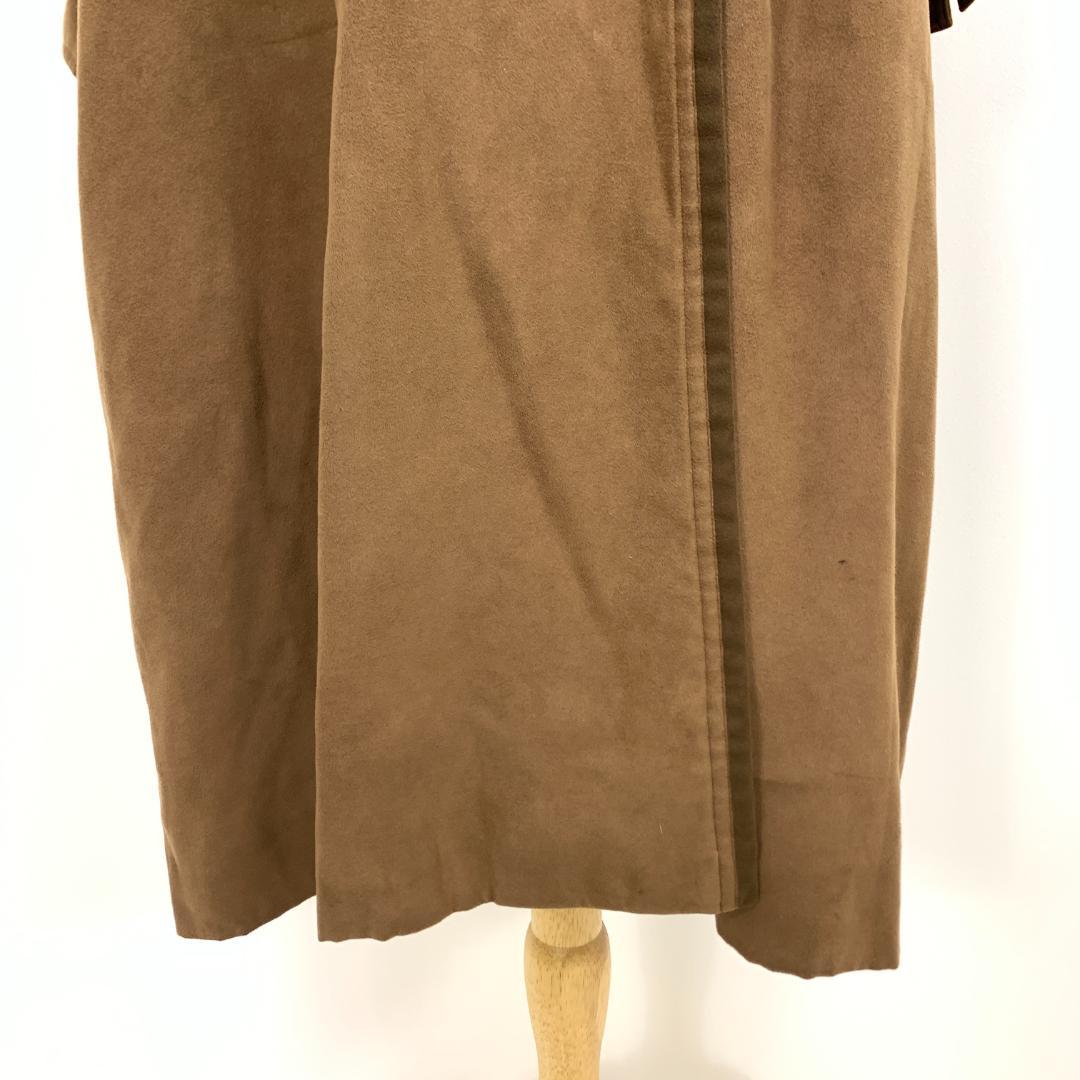 LA9069 イブサンローラン ロングコート ブラウン フェイクスエード L程度
