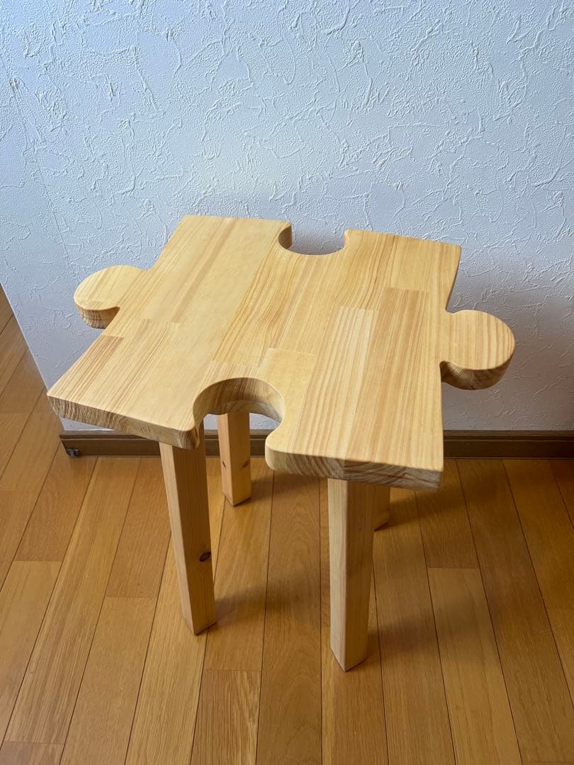 パズル型 木製スツール　インテリアオブジェ（ハンドメイド）