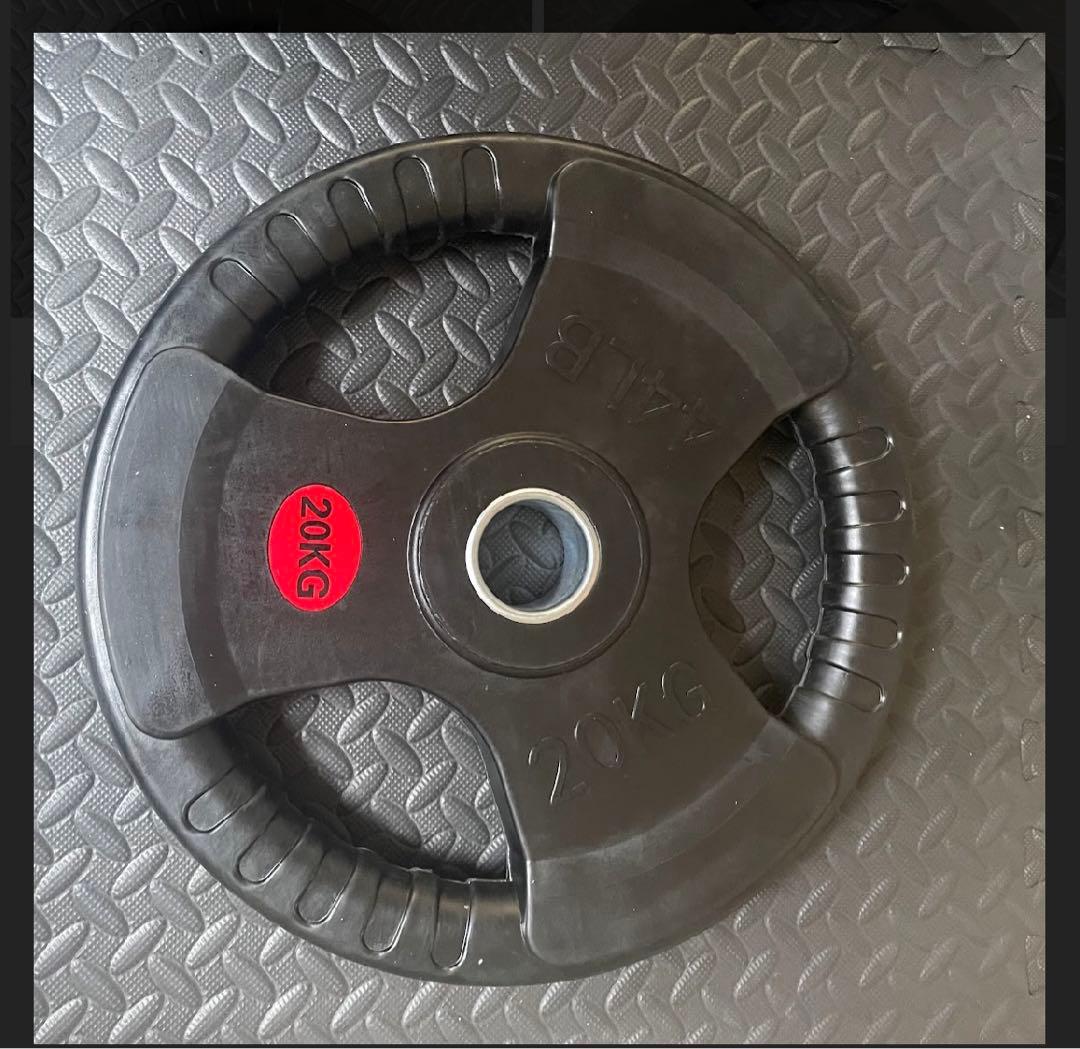 バーベルプレート［20kg×2］ラバーオリンピックシャフトΦ50mm