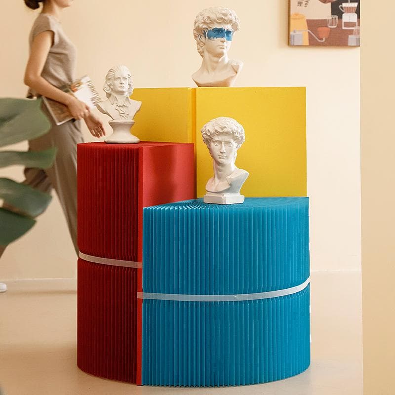 三色組み合わせ階段円柱型ディスプレイ台 直径40cm高さ98㎝ 陳列台 展示会