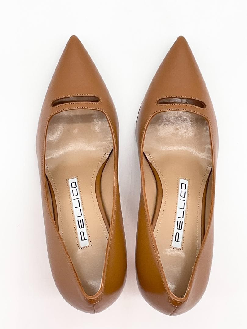 【新品】PELLICO レザーポインテッドトゥヒールパンプス 34