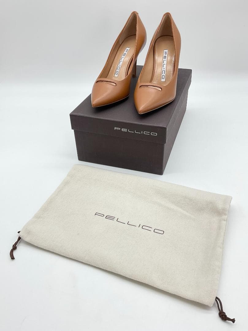 【新品】PELLICO レザーポインテッドトゥヒールパンプス 34