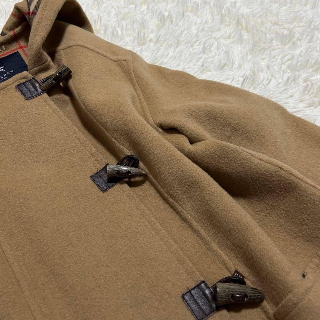 バーバリー 40 L カシミヤ混 ノバチェック ダブルフェイス ダッフルコート