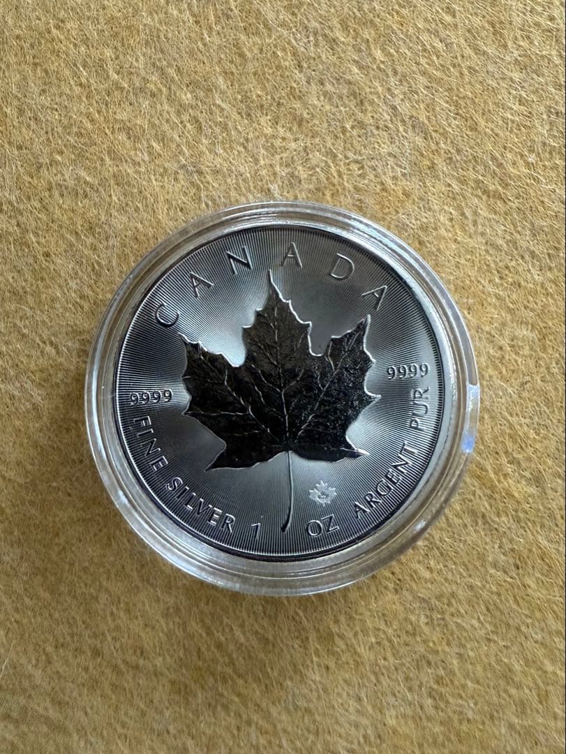 2022年 カナダ「メイプルリーフ」純銀 1オンス銀貨 クリアケース付