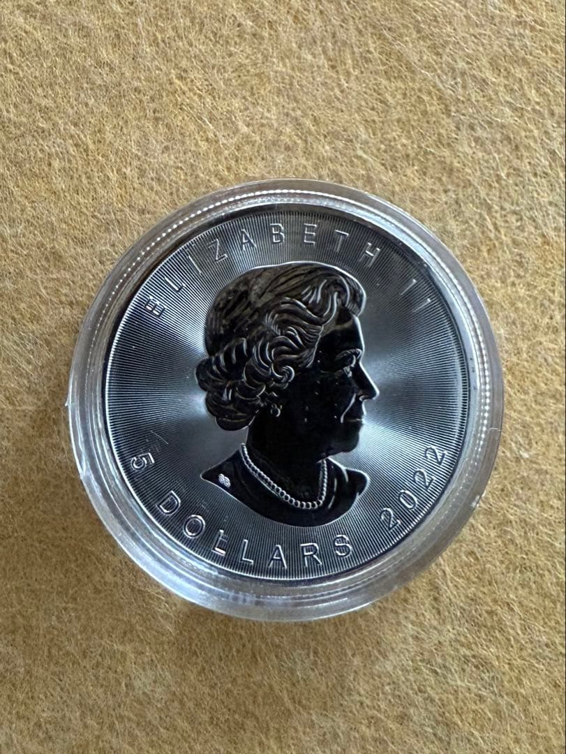 2022年 カナダ「メイプルリーフ」純銀 1オンス銀貨 クリアケース付