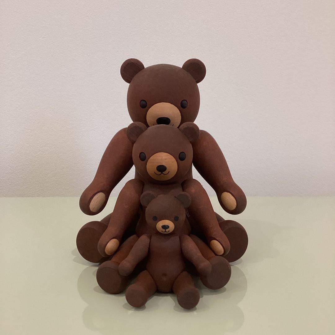 【専用】　新品　ドイツ　KWO 木製テディベア　ブラウン色　木製くま　家族